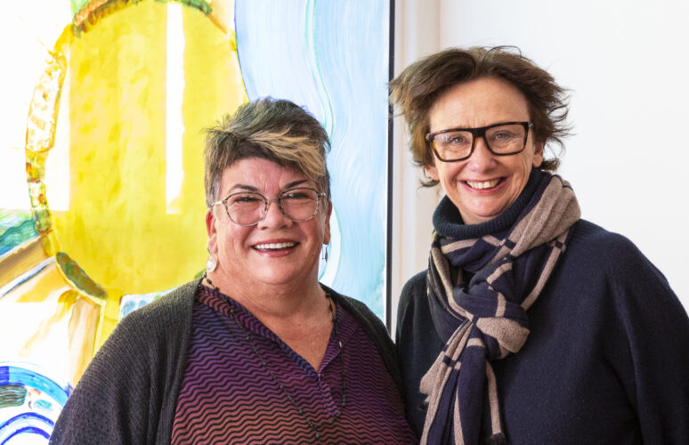 Arts Project Australia Executive Director Sue Roff with President Virginia Lovett.