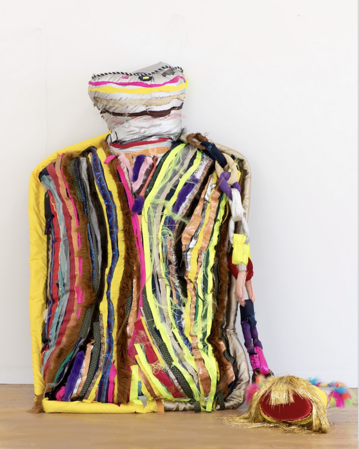 A large sculpture of a hot water bottle