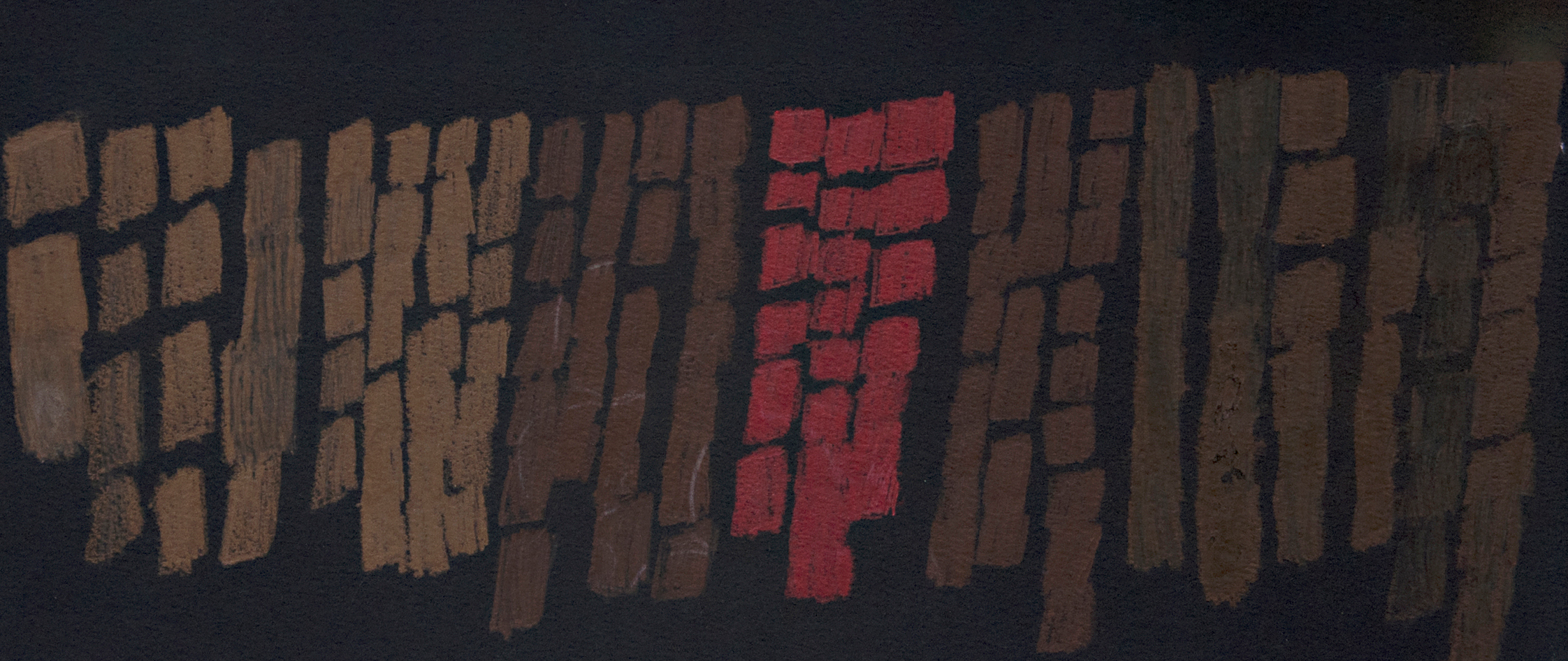 An abstract drawing using the pepsi max colours against a black background. This is a promotional banner for the Stop Work exhibition.