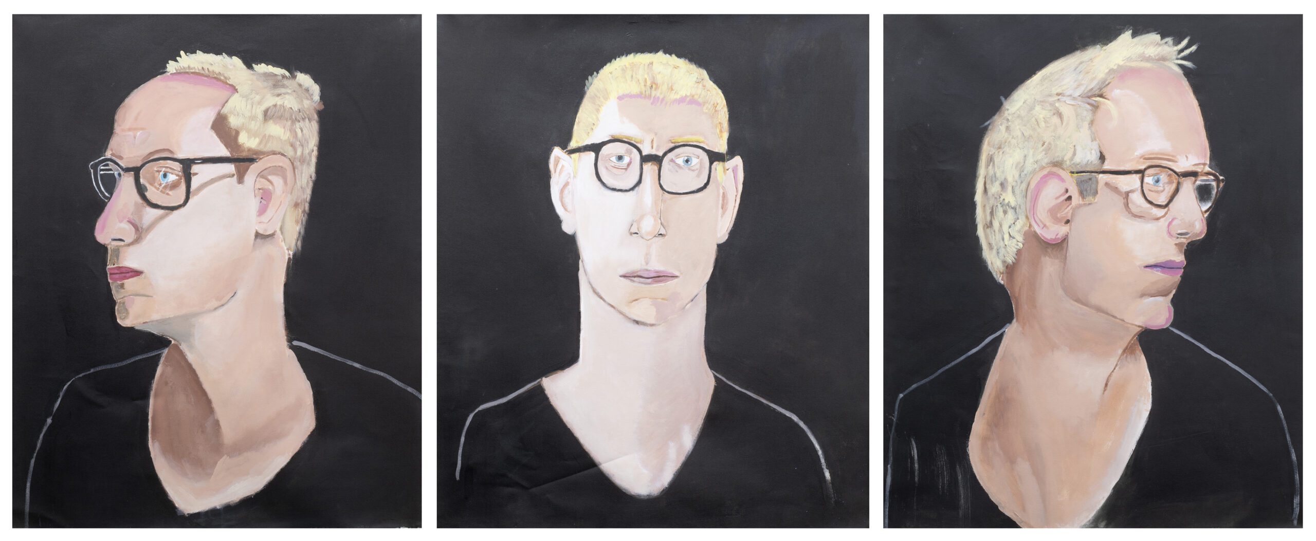 A series of self-portraits of and by APA artist Jordan Dymke