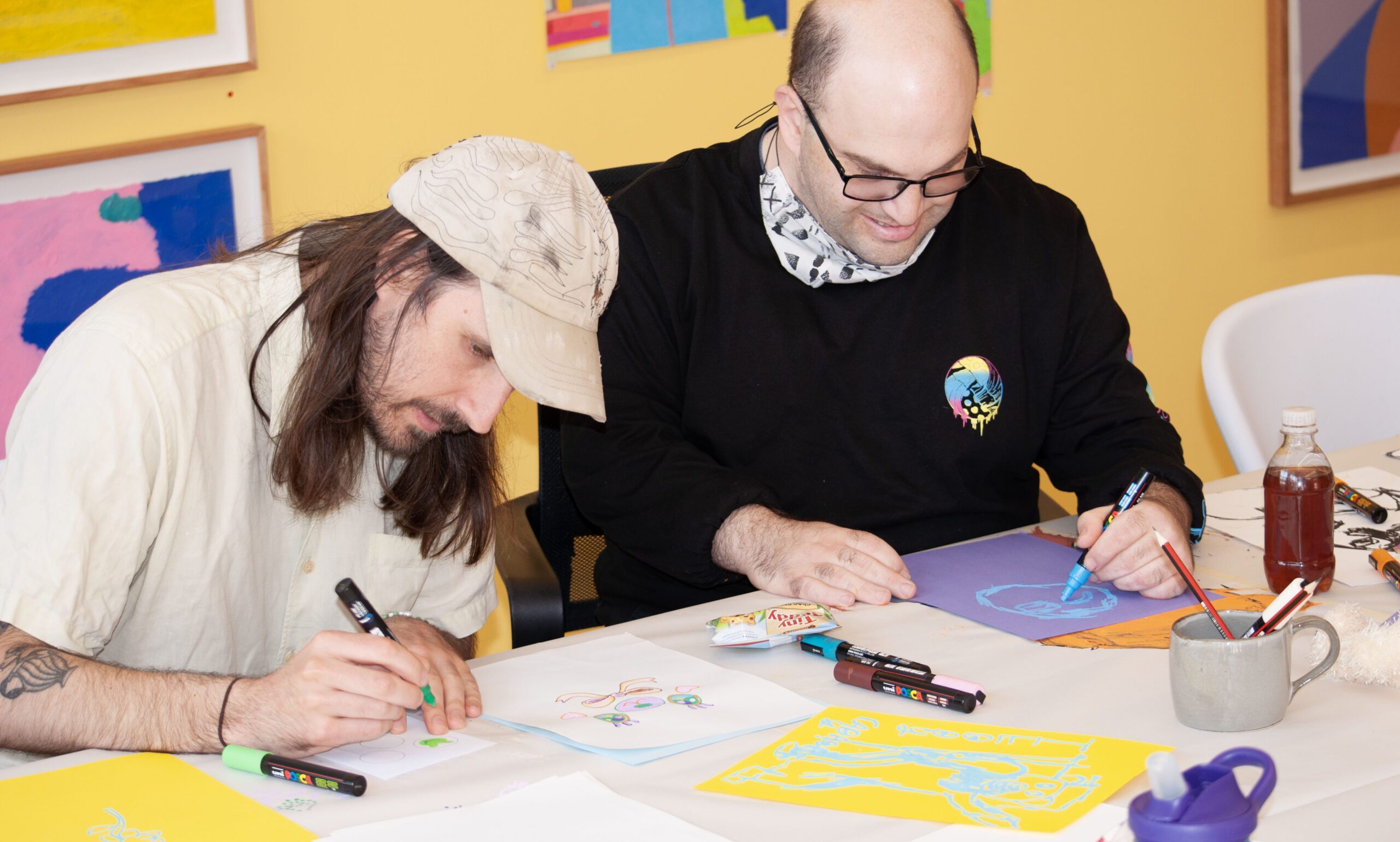 APA artist Adrian Lazzaro with artist Nic Megchelse