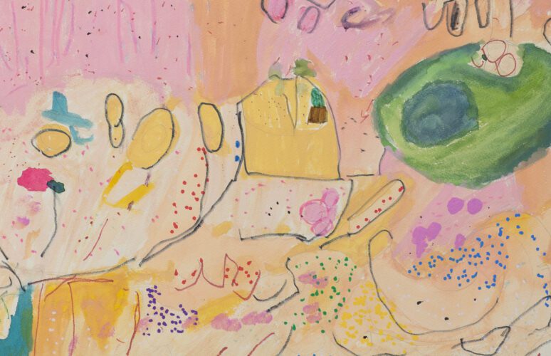 This is an image of an abstract artwork by Fiona Longhurst. It is promoting her solo exhibition.