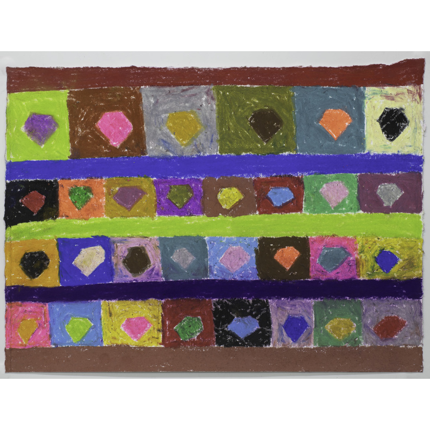 Rows of different coloured diamonds
